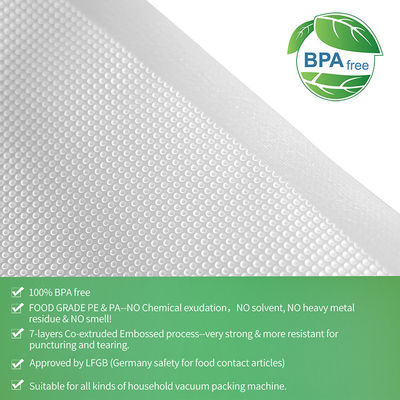 Bolsas de sellado al vacío en relieve para almacenamiento de alimentos