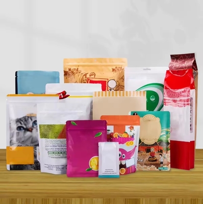 Impresión a medida Bolsa de plástico de aluminio de grado alimenticio Bolsa con ventana y cremallera
