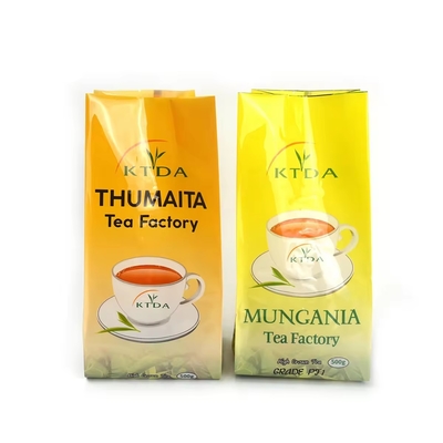 Impreso a medida laminado 240g 500g bolso de plástico impermeable bolso de seguridad de sello de papel de aluminio de grado alimenticio bolsas de embalaje de té de lado