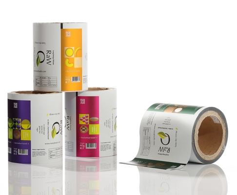 Impresión personalizada Embalaje de alimentos flexible Rollo de película de stock para rebanadas y rebanadas Queso Condimentos Galletas Salsa de dulces