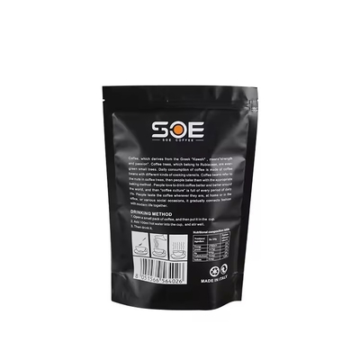 Logotipo personalizado de pie de aluminio resealable de papel plástico embalaje de alimentos bolsa con cremallera bolsas Mylar de granos de café