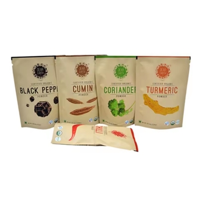 Bolsas de embalaje de alimentos con cremallera reabrible Bolsas de embalaje de especias en polvo personalizadas Bolsas de plástico