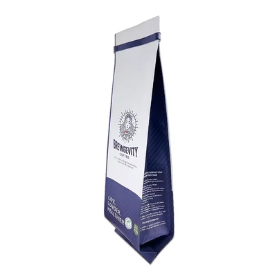 1kg 2kg Bolso de Gusset lateral laminado Logotipo personalizado Impresión Bolsa de polvo de café con cuento de hojalata