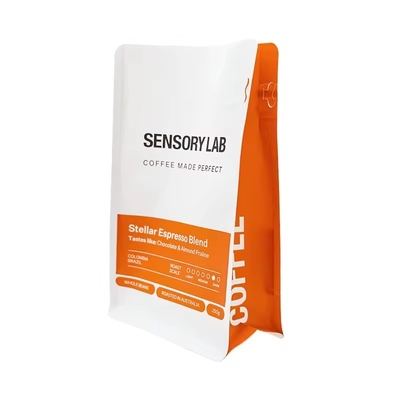 Impreso a medida 250g 340g 500g Biodegradable Bolsa lateral de enchufe de plástico de papel Mylar Embalaje Bolsa de fondo plano