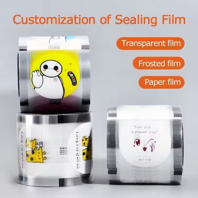 Película de sellado laminada de plástico para rollos de embalaje personalizado Impreso 90mm 95mm Película de sellado común Pp Película de papel para té de burbuja