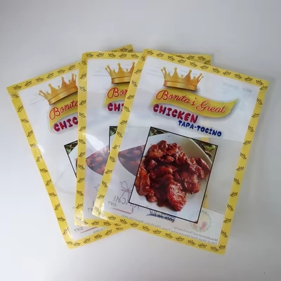 Laminado Imprimido a medida Plástico transparente Mylar Embalaje de mariscos Vacío Bolsa congelada sellada