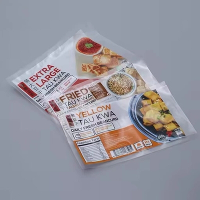 Bolsa de embalaje de alimentos de impresión personalizada Bolsa de sellado de tres lados Bolsa de envasado de nylon Bolsa de alimentos congelados de galletas de mariscos Camarón