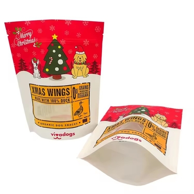 Bolsa de embalaje de alimentos Impresión personalizada de papel Kraft Gravura Impresión de cremallera Top Stand Up Bolsa con ventana transparente