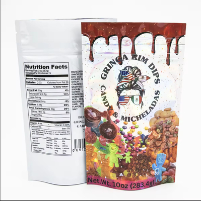 Embalaje de alimentos de impresión de azúcar de fábrica embalaje de plástico papel de aluminio Mylar Stand Up Bolso Bolso Die Cut Bolso Mylar