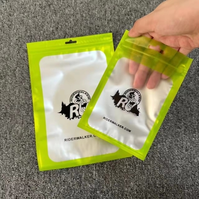 100 piezas de bolsas recubribles a prueba de olor de Mylar con ventana transparente cerradura de cerradura con cremallera Joyería Bolsa de plástico transparente