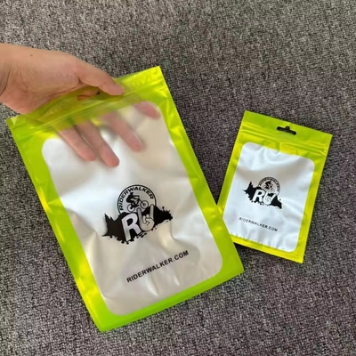 100 piezas de bolsas recubribles a prueba de olor de Mylar con ventana transparente cerradura de cerradura con cremallera Joyería Bolsa de plástico transparente