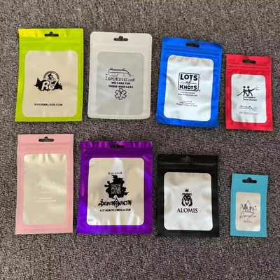 100 piezas de bolsas recubribles a prueba de olor de Mylar con ventana transparente cerradura de cerradura con cremallera Joyería Bolsa de plástico transparente