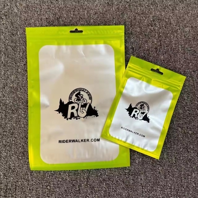100 piezas de bolsas recubribles a prueba de olor de Mylar con ventana transparente cerradura de cerradura con cremallera Joyería Bolsa de plástico transparente