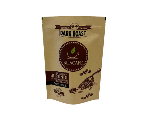 Compostable Biodegradable Standup Fondo plano de papel Kraft Embalaje de alimentos Bolsa de cremallera Bolsa de café impresa a medida con válvula