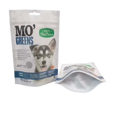 Logotipo de personalización Bolsas de comida para perros cerrables Bolsa de cremallera con ventana Bocadillos para mascotas Bolsa de pie