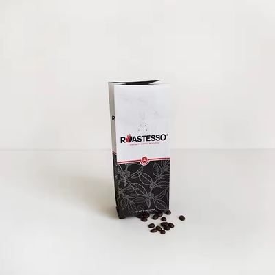 Bolsa de cartón Kraft de fábrica biodegradable a medida Bolsa de cartón Kraft de papel de café de grano de café Bolsa de embalaje de embalaje negro
