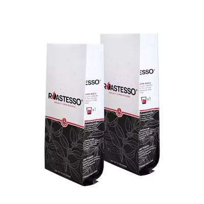 Bolsa de cartón Kraft de fábrica biodegradable a medida Bolsa de cartón Kraft de papel de café de grano de café Bolsa de embalaje de embalaje negro