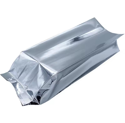 Lámina de aluminio de lámina de plata brillante sello térmico de atrás sello lateral carcasa de embalaje de alimentos bolsa de café bolsas de frijoles