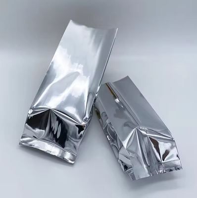Lámina de aluminio de lámina de plata brillante sello térmico de atrás sello lateral carcasa de embalaje de alimentos bolsa de café bolsas de frijoles