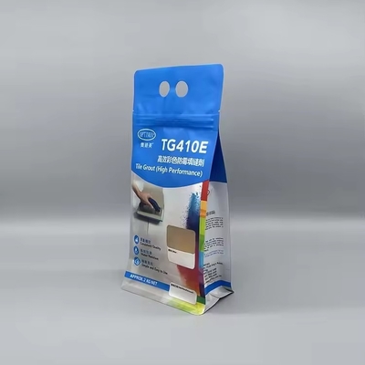 Bolsa de plástico con fondo plano con cremallera reutilizable de papel de aluminio de lado para bolsas de embalaje de detergentes químicos en polvo