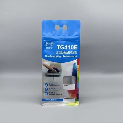 Bolsa de plástico con fondo plano con cremallera reutilizable de papel de aluminio de lado para bolsas de embalaje de detergentes químicos en polvo