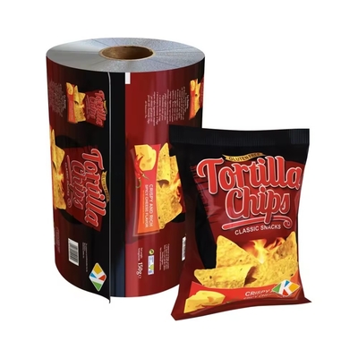 Película de embalaje de alimentos de papel de aluminio impreso a medida/saquete de embalaje laminado de plástico rollo de película de plástico para bocadillos