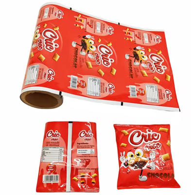 Embalaje Impreso de plástico Bolsita de laminación en caliente Bolso de bocadillos para alimentos BOPP PET Aluminio CPP PE Chip de papa Rollo de película sellada