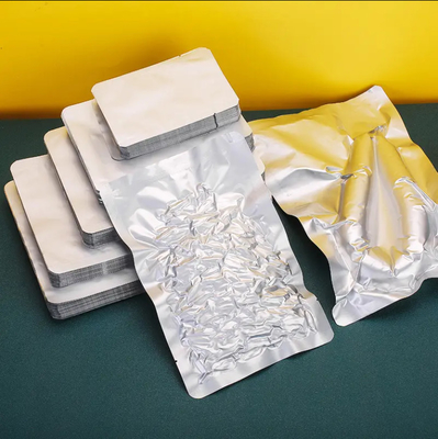 Color plateado Bolsa sellada de vacío grande Bolsas de embalaje de alimentos de papel de aluminio Sello térmico al vacío