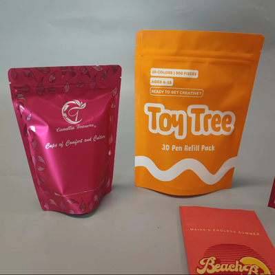 Bolsa de plástico de aluminio cosmético impresa a medida Bolsa de sello de tres lados de Mylar para máscaras físicas Embalaje Bolsa de Mylar