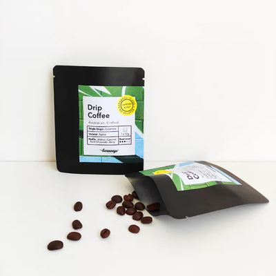 Impresión digital de 3 lados sellado bolso plano bolso para filtro de goteo de café embalaje colgando oídos bolsa de café