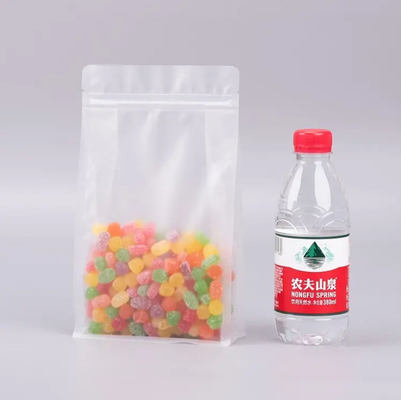 Envasado de plástico de fondo plano de ocho lados, sello transparente, cerradura con cremallera, frutas secas, alimentos, envases de arroz, bolsas de plástico
