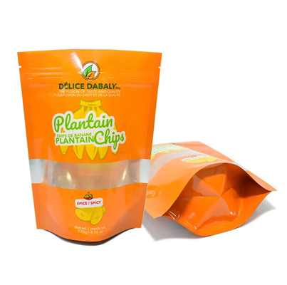 Embalaje de las papas fritas Logotipo personalizado Cerradura Bolsas de grado alimenticio Bolso Sachet Papas fritas de plátano plástico compuesto resealable