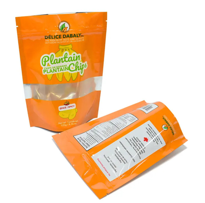 Embalaje de las papas fritas Logotipo personalizado Cerradura Bolsas de grado alimenticio Bolso Sachet Papas fritas de plátano plástico compuesto resealable