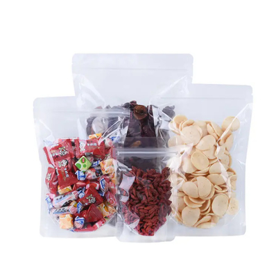 PET Transparente Zip Lock Bolsas de plástico Mylar Bolsa Ziplock Stand Up Alimentos Especias Bolsas de embalaje en polvo