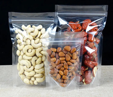 PET Transparente Zip Lock Bolsas de plástico Mylar Bolsa Ziplock Stand Up Alimentos Especias Bolsas de embalaje en polvo