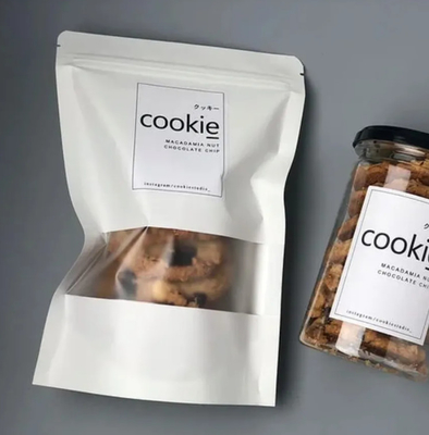 Humectancia Proof Olor Chips galletas Snack Bolsa de comida Bolsa de papel Kraft Stand Up Bolsa de cierre con cremallera para bolsas de embalaje de café
