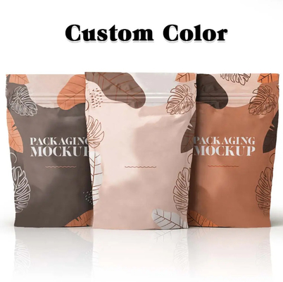 Humectancia Proof Olor Chips galletas Snack Bolsa de comida Bolsa de papel Kraft Stand Up Bolsa de cierre con cremallera para bolsas de embalaje de café
