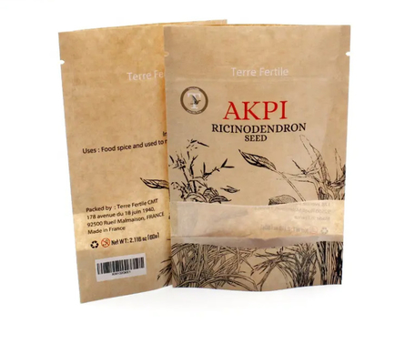 Impresión personalizada Bolsas de té con cremallera Bolsas de embalaje de bolsas de papel biodegradables