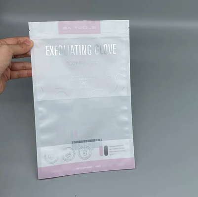 Guantes transparentes y transparentes Embalaje Bolsa de cremallera congelada para guantes Cosméticos Bolsas de plástico Mylar con cremallera sello de tres lados