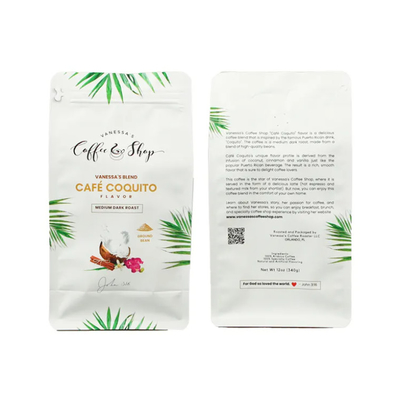 Impresión personalizada con sello térmico laminado lateral, carpeta de aluminio, papel plástico, bolsa de embalaje de café