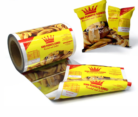 Venta al por mayor de productos alimenticios Chips impresos Bolsas de embalaje Rollos laminados PET Bolsas de plástico Rollos de papel de aluminio de embalaje Mylar