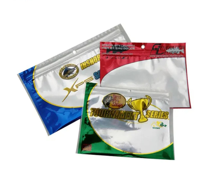 Bolsas de sello de vacío impresas a medida Bolsa de aluminio a prueba de agua Bolsa de calentamiento selladora de señuelo de pesca Bolsa de almacenamiento de embalaje con agujero de suspensión