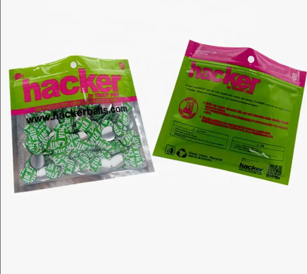 Bolsas de sello de vacío impresas a medida Bolsa de aluminio a prueba de agua Bolsa de calentamiento selladora de señuelo de pesca Bolsa de almacenamiento de embalaje con agujero de suspensión