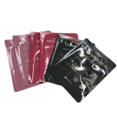 Cosméticos personalizados de alta calidad Bolsa de máscara facial de pie Sello de tres lados fácil de rasgar Fuel de aluminio puro Sello térmico de material PE PET