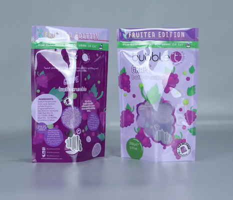 Bolsas de embalaje de plástico con cerradura por cierre con ventana clara para el envasado de sal de baño y de exfoliante corporal