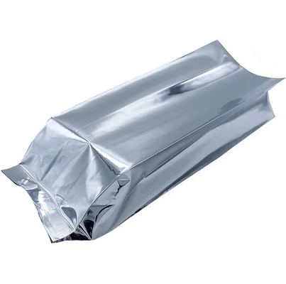 Lámina de aluminio de papel plateado brillante laminado sello térmico de reverso sello lateral enchufe de embalaje de alimentos bolsa de vacío de alimentos bolsas de té de café
