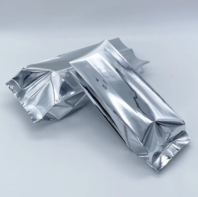 Lámina de aluminio de papel plateado brillante laminado sello térmico de reverso sello lateral enchufe de embalaje de alimentos bolsa de vacío de alimentos bolsas de té de café