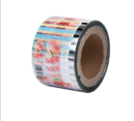 Impresión a medida Bolsas de embalaje película de rollo de calidad alimentaria Pe Bopp Dulces Lollipop Chocolate Alimentos de embalaje automático película de rollo