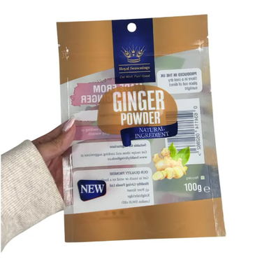 Bolsas de plástico de sello de 3 lados de impresión a medida Bolsas de especias con condimentos Bolsas comestibles Embalaje Bolsa Mylar Ziplock