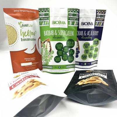 Muestras gratuitas Bolsas de impresión digital Bolsa Mylar Zipper Noche a prueba de olor Envasado de anacardos Bolso de superficie mate Bolso para nueces